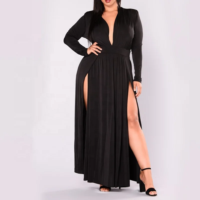 Plus Size High Slit Dress