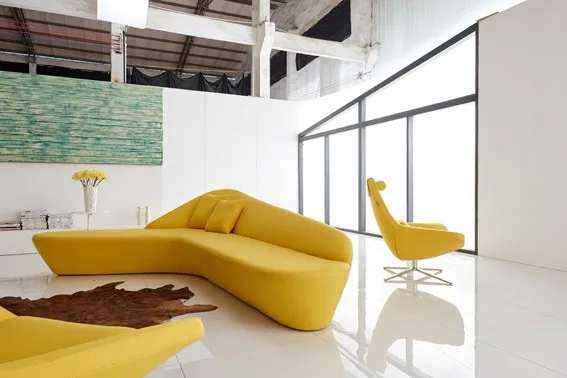 Conference Reception Waiting Sofa with Office Fabric Curved L Shape Sofa for Public Area Modern Furniture Corner Sofa