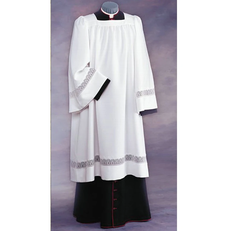 Изготовленный на заказ белый духовенный замок с кружевом