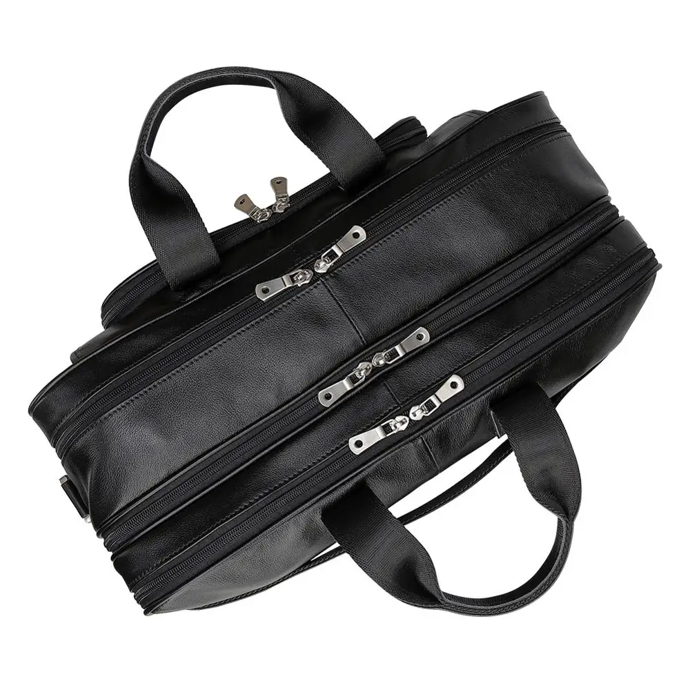 Wholesale Price Large Capacity Genuine Cowhide Leather Messenger Laptop Bag Leather Briefcase for Men