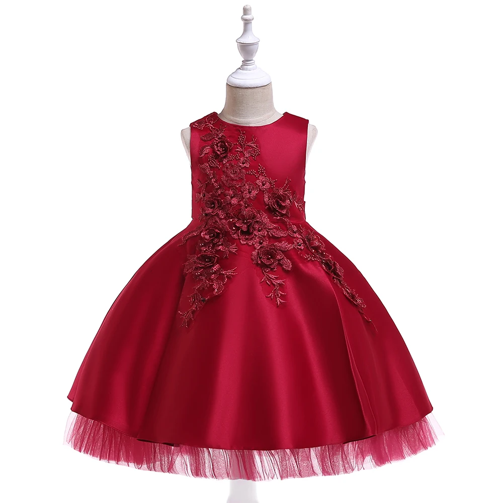MQATZ Factory Supply Beautiful Model Satin Frock Design Kids Party Dresses L5056