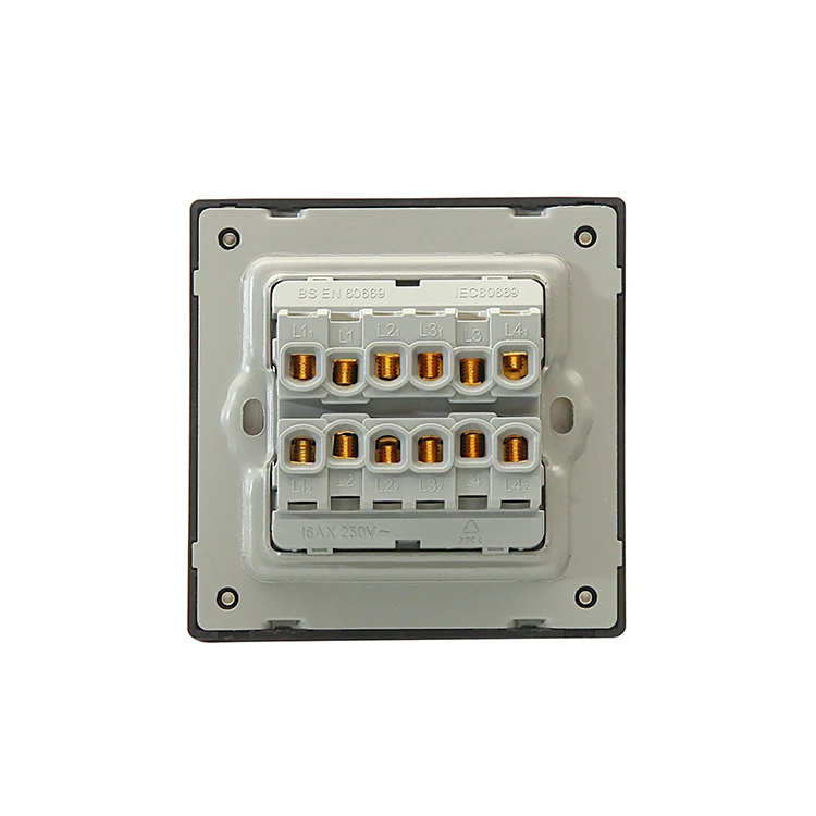 Acrylic Series Electrical Britain Outlet Control Push Button Panel Switch 1/2/3/4 Gang 1 Way UK Wall Switch