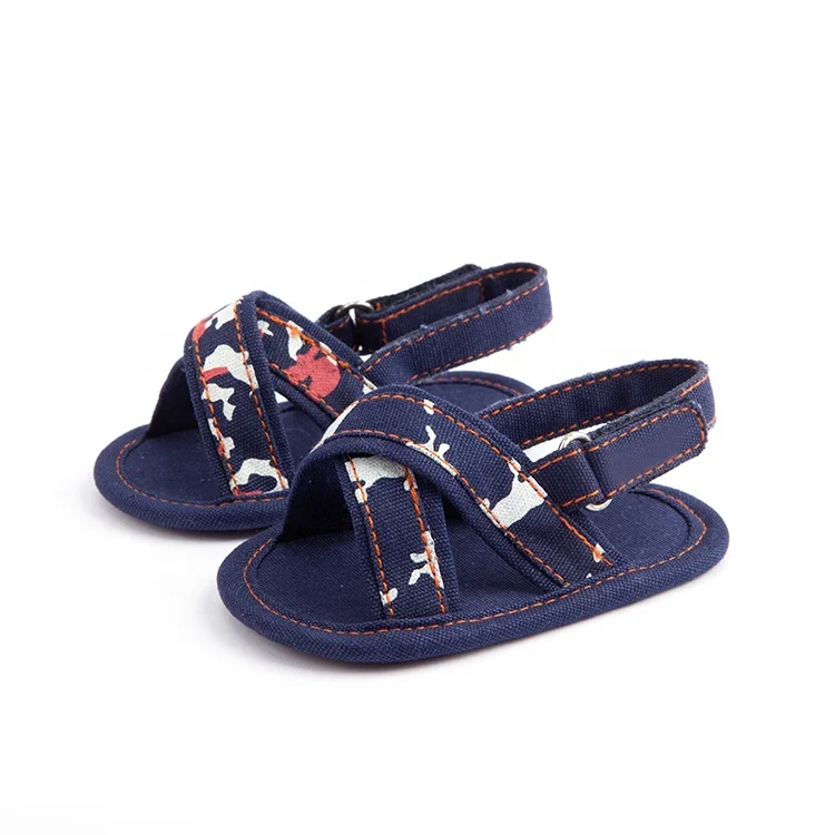 Wholesale cheap canvas flat soft summer toddler sandals newborn baby shoes