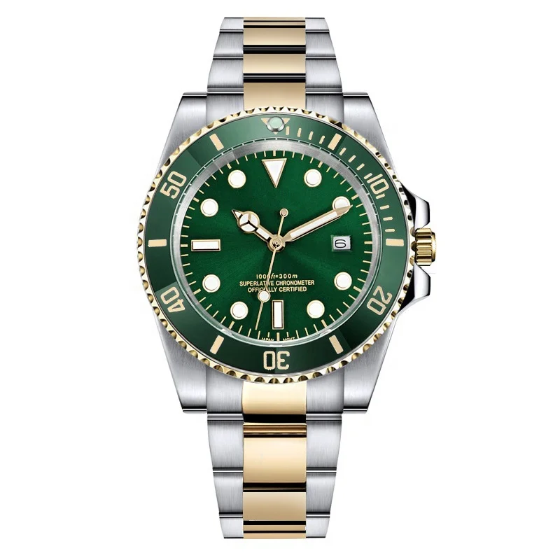 Two-tone Plating Color Stainless Steel 316L Cheap Price Gold and Silver Sport Quartz Men's Watches for Men