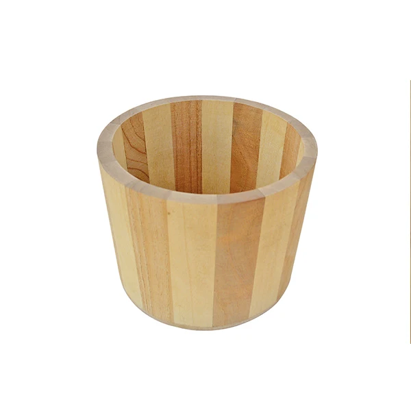 Exquisite Wooden Bucket With Ripple Edge and Comfortable Grip