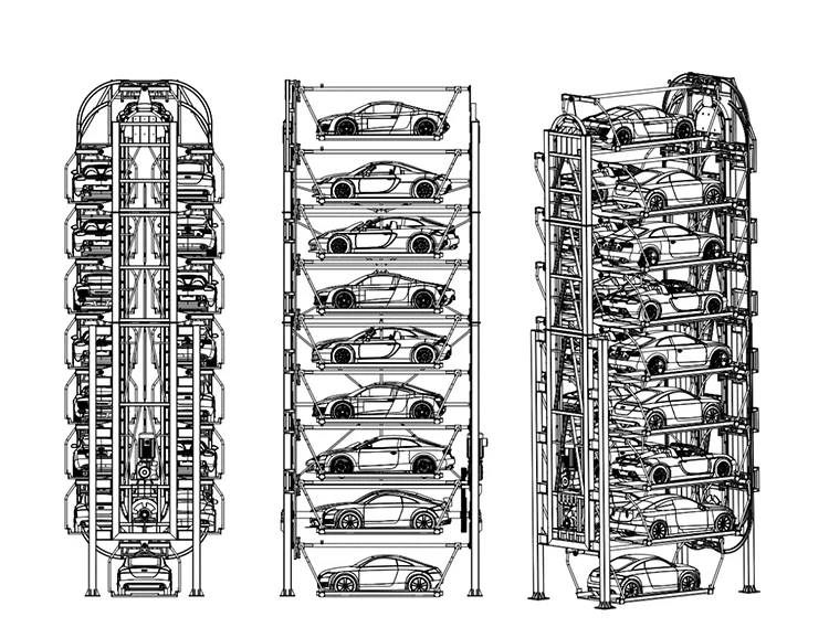 Чертежи роторной парковки