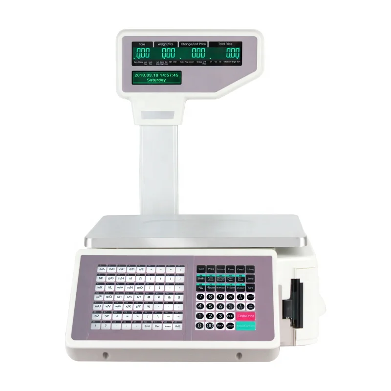 30kg Electronic Barcode Label Printing Scale Cash Register Weighing Scale With Thermal Printer