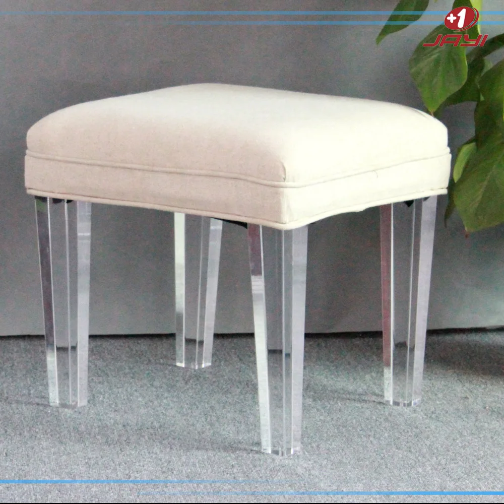 Clear Acrylic Vanity Square Lucite Stool Bench For Bedroom With Linen Cushion Buy Bench For Bedroom Clear Acrylic Lucite Stool Clear Acrylic Vanity Stool Product On Alibaba Com