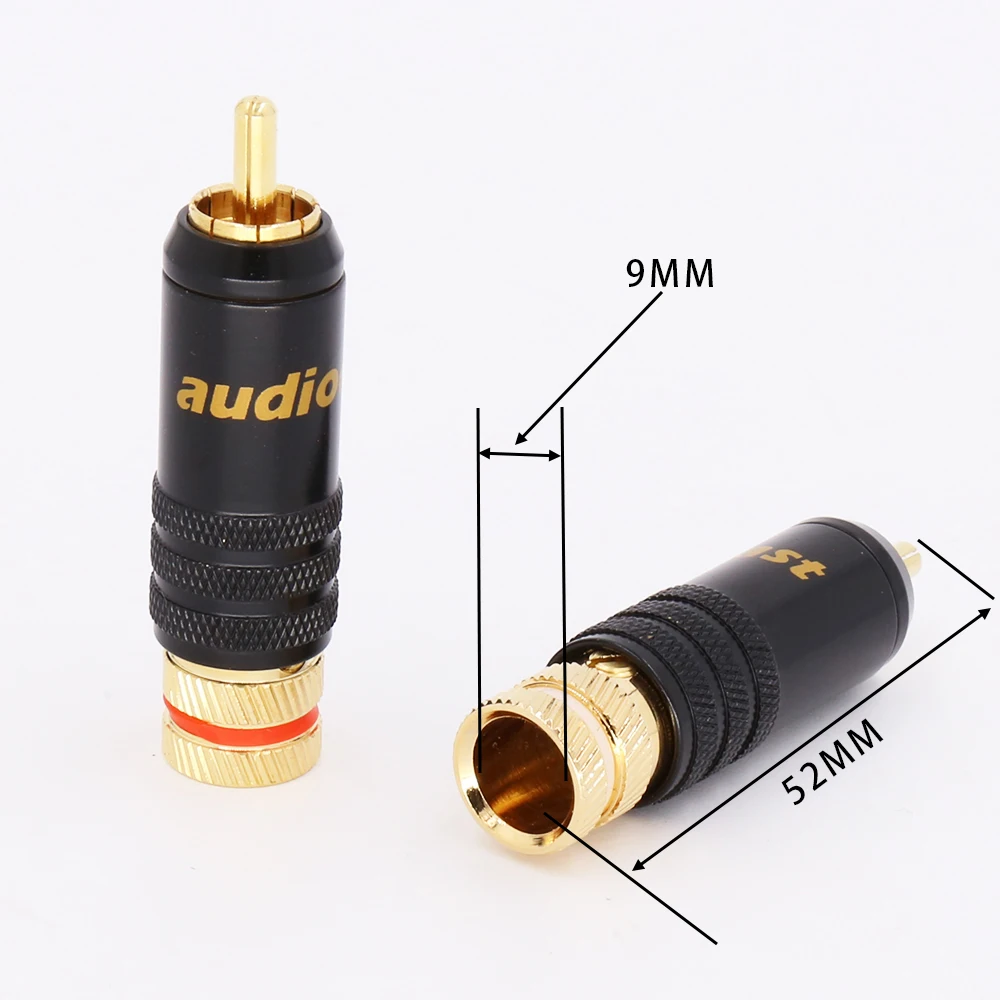 High quality Gold Plated RCA Phono Male Plug  Audio Video RCA Cable Adapter  rca Connector