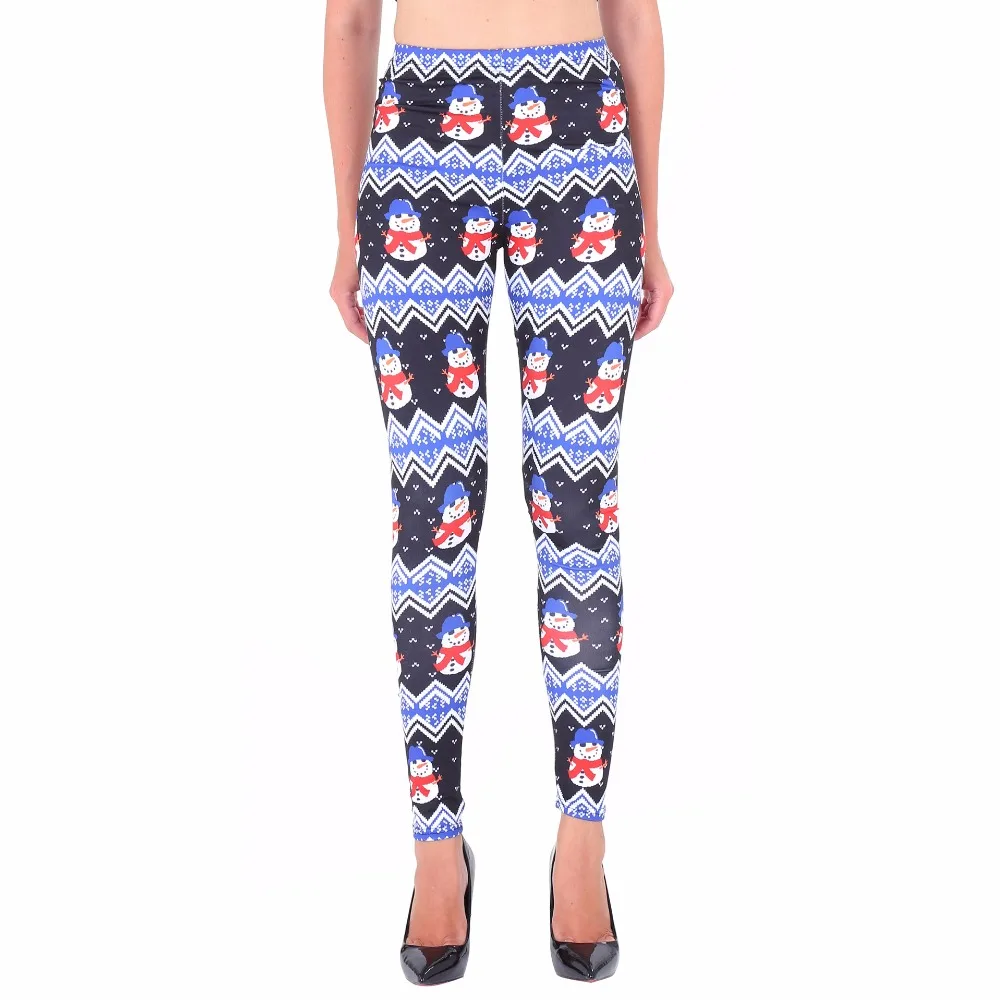 Christmas Pants Tights Colorful Print 