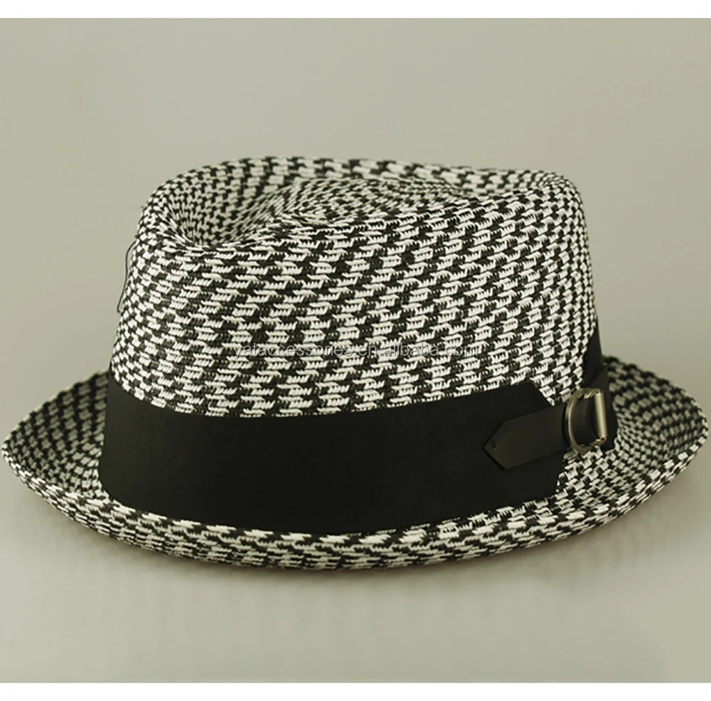 white fedora hat with black ribbon