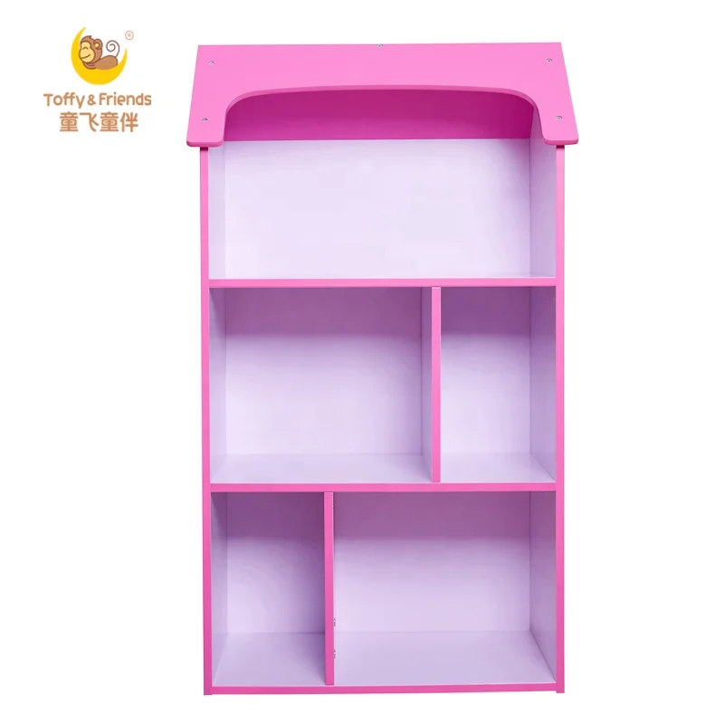 Toffy & Freunde Kinder Holz Bücherregal Haus Form Buch Fall In Einhorn Design Rosa Für Mädchen