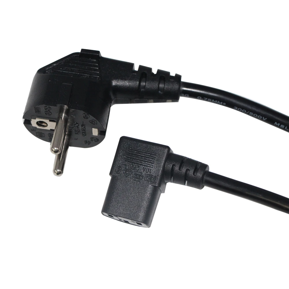 250v 3 Pin вилкой/корейский производитель кабелей VDE Европейского Schuko Cee 77 7/7 переменного тока Кабель-Удлинитель 16A 250V H05vv-F 3G2.5 90 градусов C13 прямоугольный шнур питания