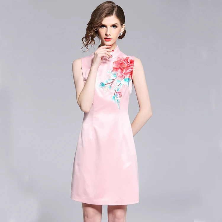 pink cheongsam dress