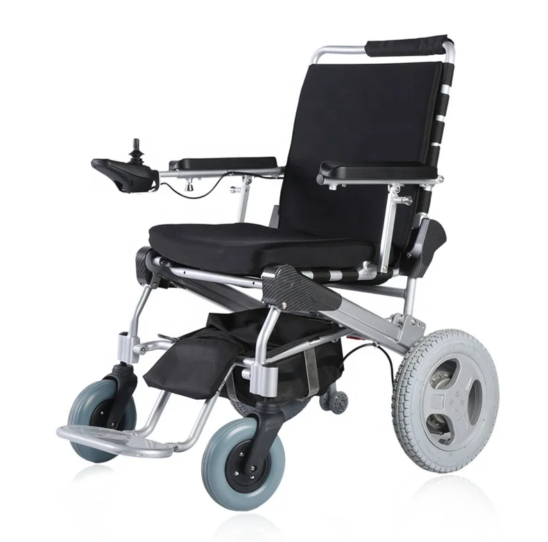 e-Throne 12” rehab use portable electric wheelchair foldable electric wheelchair for disabled 4 wheel electric wheelchair