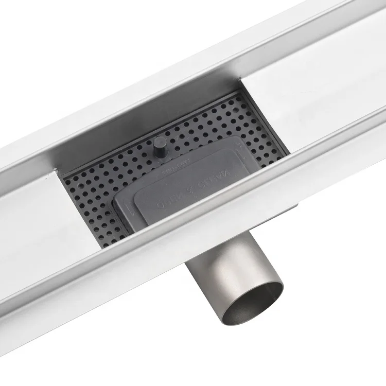 Invisible Shower Drain Linear Tile Floor Side Outlet Shower Drain Channel