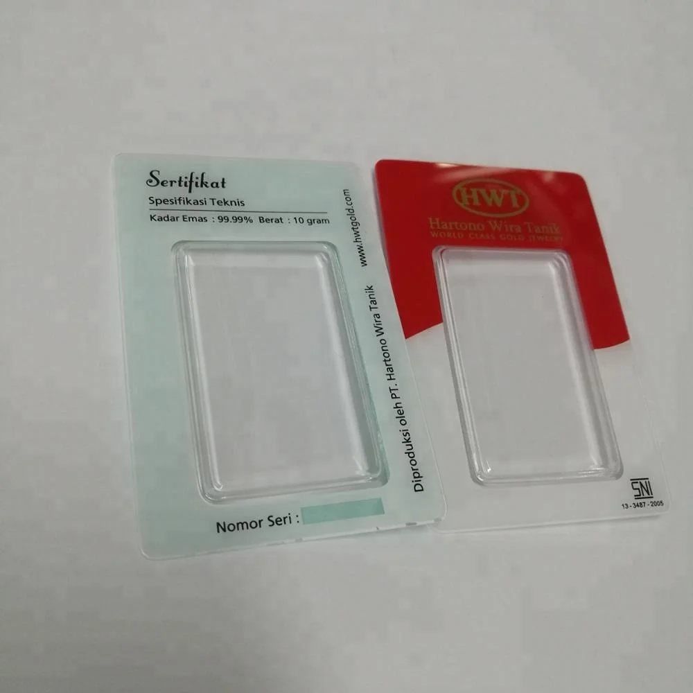 골드 코인 바 PVC 포장 카드 보안 탬퍼 증거 포장 카드 홀더 골드 잉곳 카드 슬리브