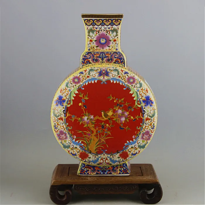 中国 陶器 花瓶　貴重 中国現地買付 蓋付き 丸壺 [草花文仙人人物絵] 中国雑貨 壺