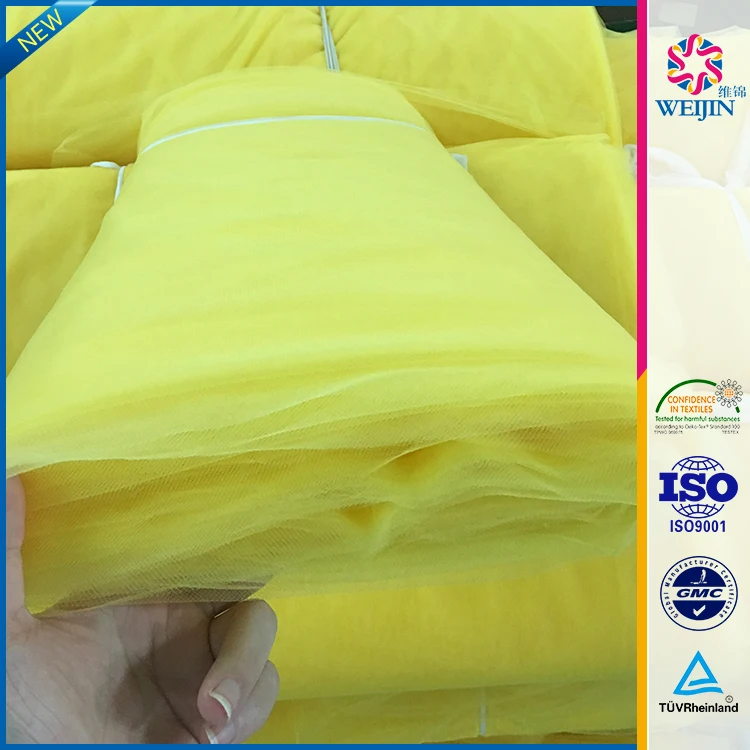 Customized party children tutu skirt Tricot bright yellow tulle mesh fabric bolt