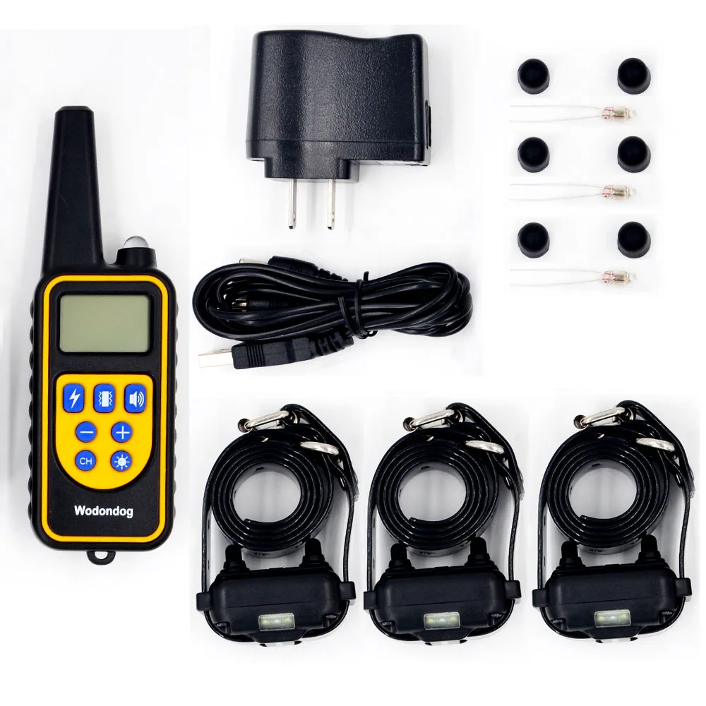 Wodondog L880-3 Three Dog Collars Type Waterproof and Rechargeable  Electronic Dog Training Collar