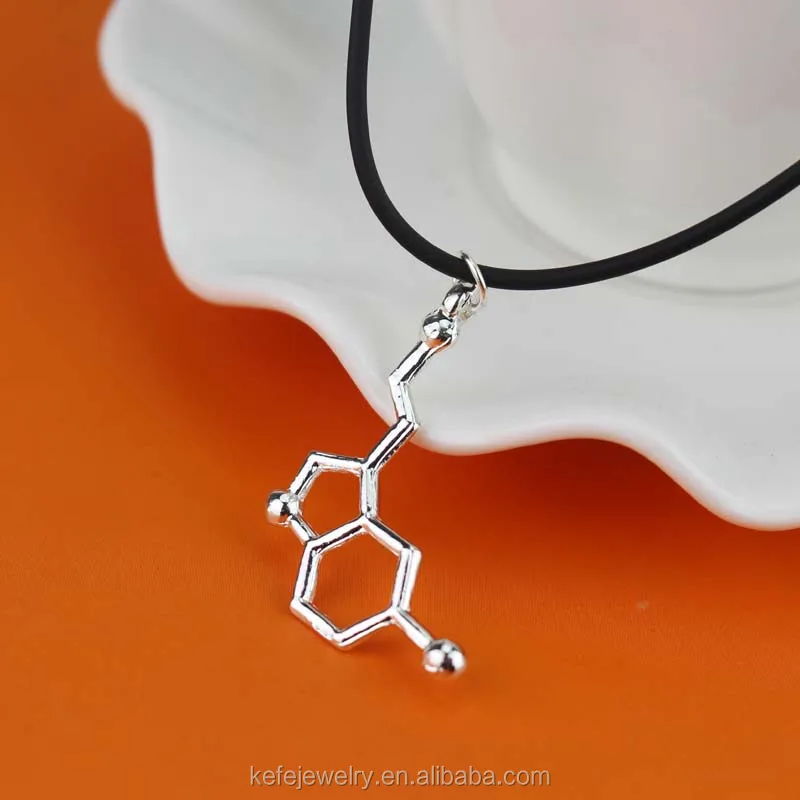 Serotonin Dopamine Molecule Necklace – Biochemistry Pendant For Women, Science Jewelry Gift - View #5