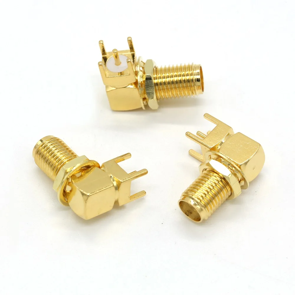 Best Price SMA Female Right Angle PCB Mount Solder Connector