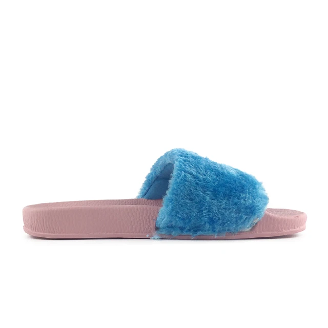 
 Greatshoe winter women sandal pink faux fur slippers slider customize sandals fur slippers for women  