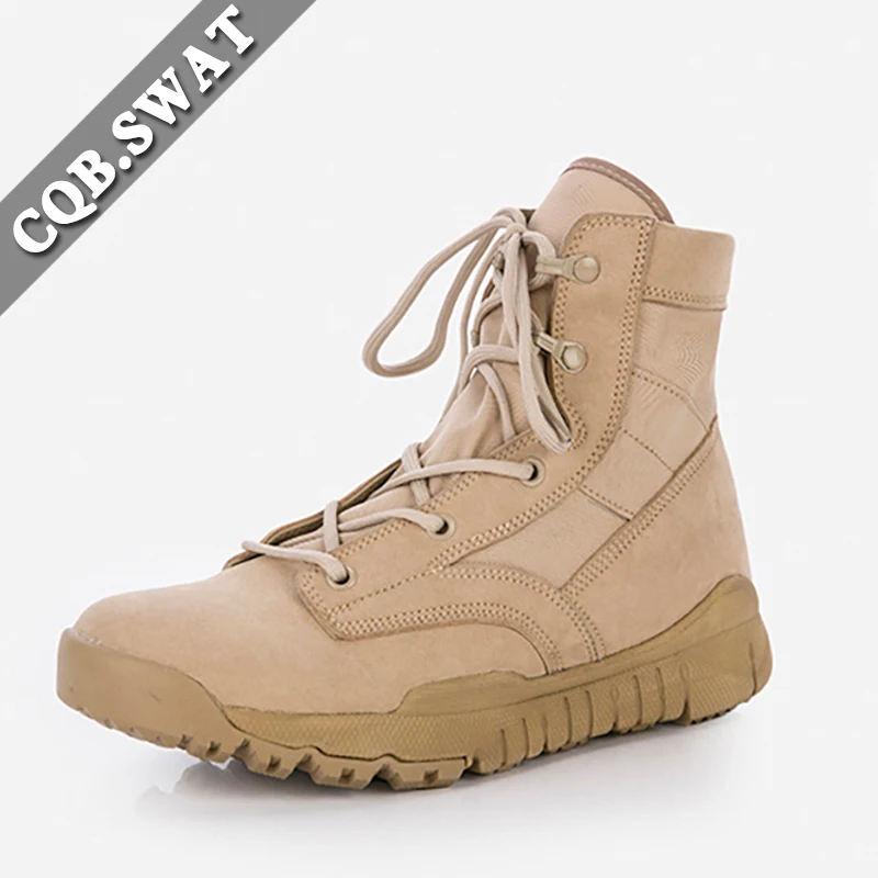CQB.SWAT Factory Price 6-Inch Height Combat Desert Boots with Zip and Lace-Up Closure Vibram/EVA Outsole for Summer