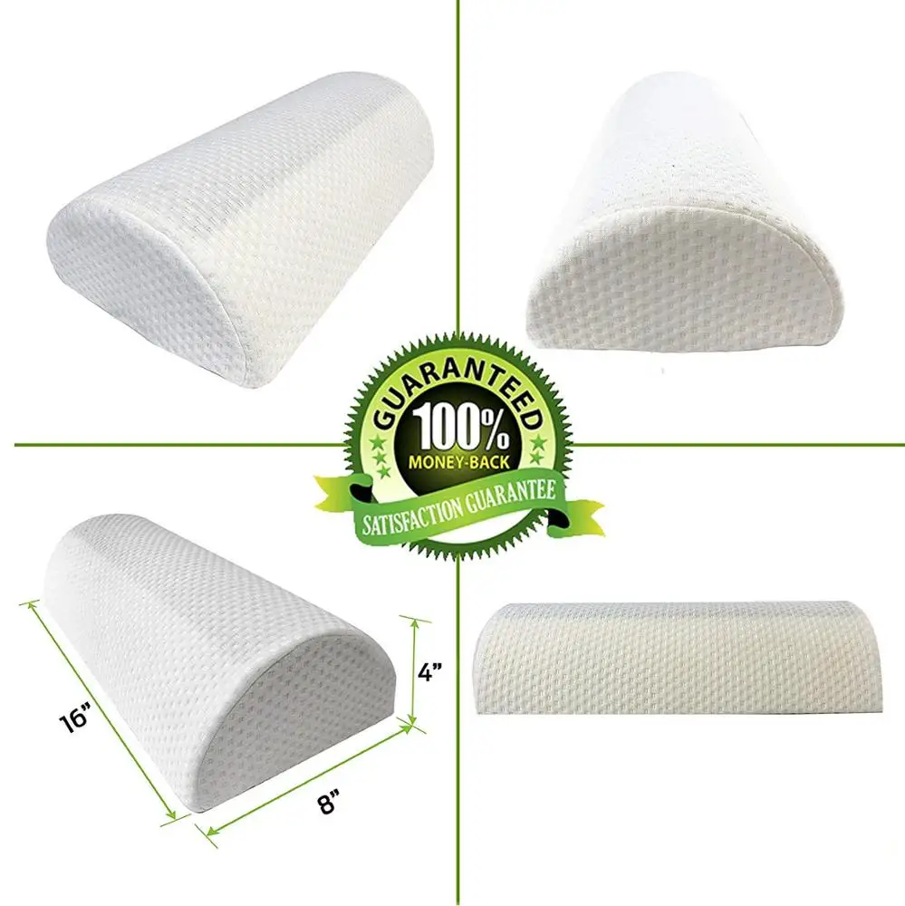 Half Moon Подушка-Cool Gel Memory Foam Semi Roll Клин подушка обеспечивает окончательную поддержку для спины и боковых шпалей