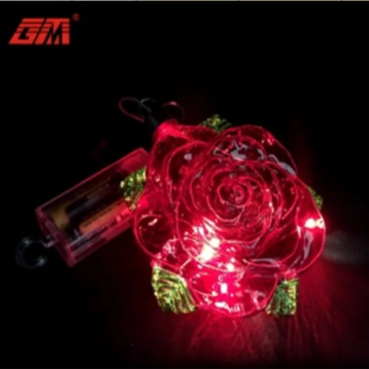 Decerate christmas tree new product red color blown artificial long stem glass flower