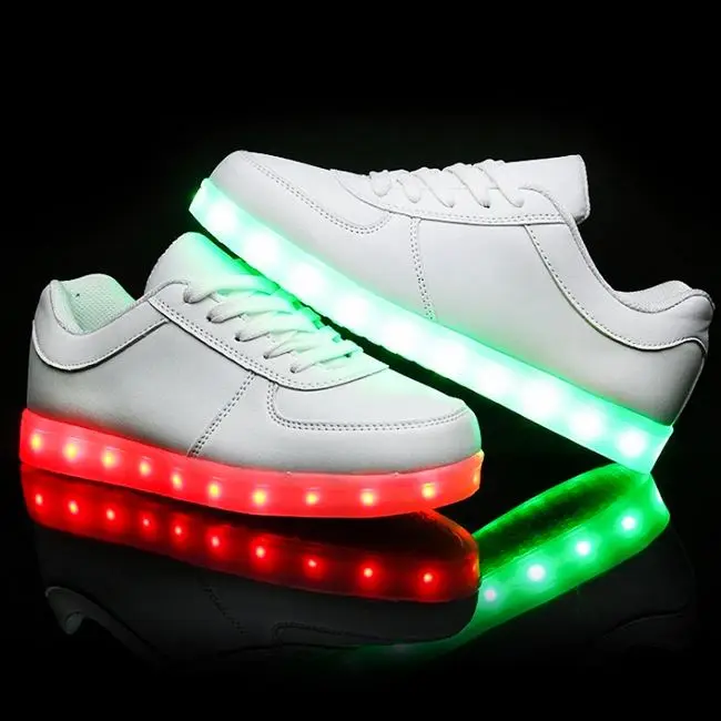 Promotional Custom Logo Printed  LED Shoes Light up Glow Sneakers