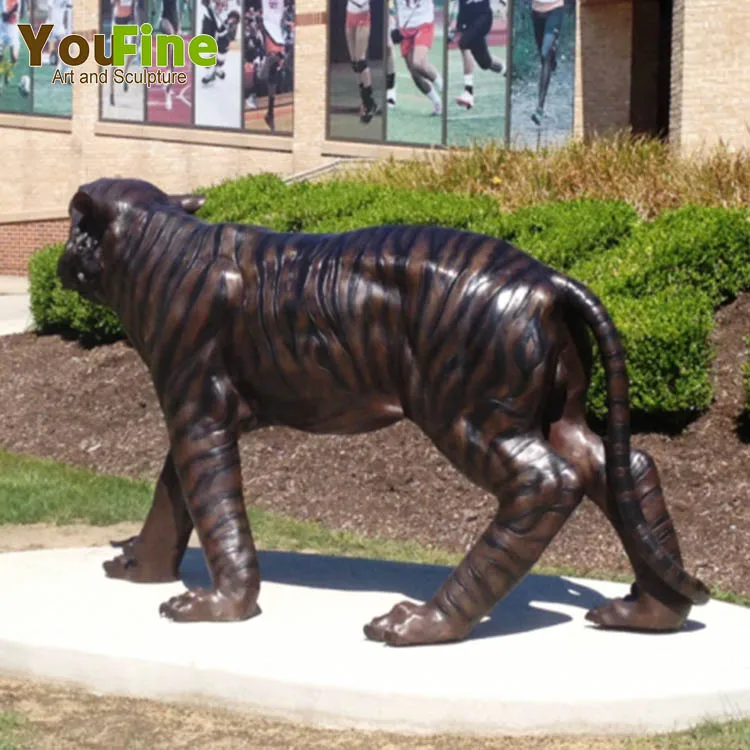 Outdoor Bronze Life-size Tiger Statue Garden Decor Factory