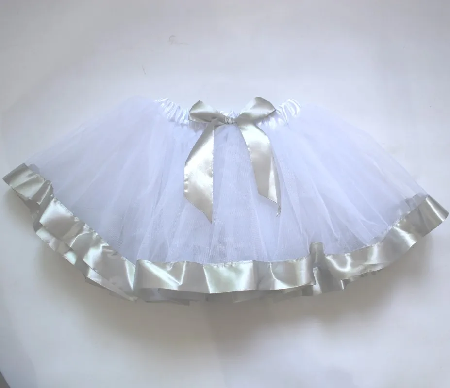 Source Faldas con lazo plateado para niñas, tutú blanco para actuación de baile de princesa on m.alibaba.com