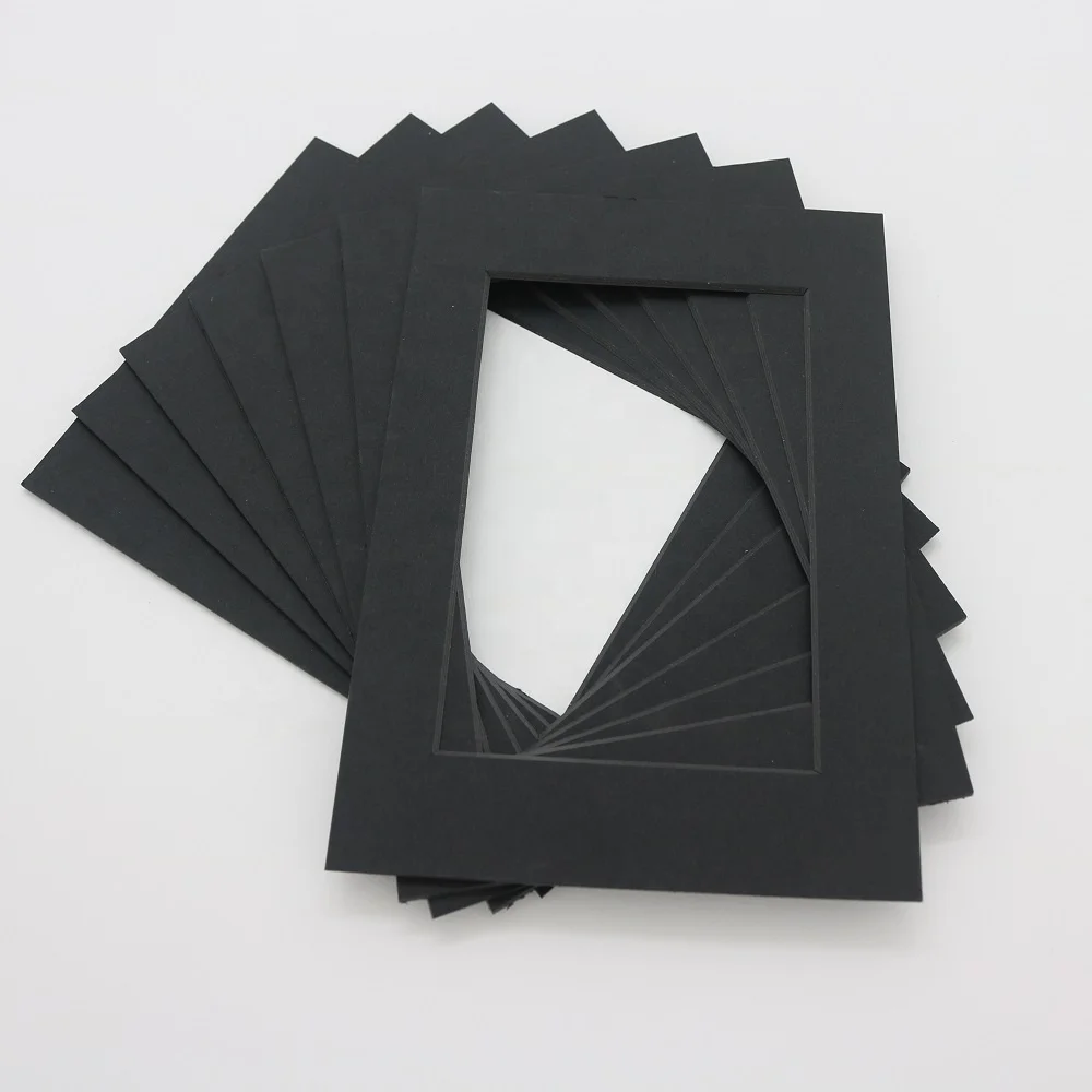 4ply Black core black cardboard manufacturer customized size   black frame paper