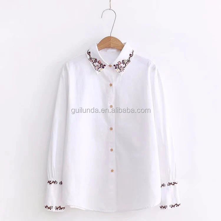 rural Harden Villain قميص نسائي رسمي جديد مطرز بأكمام طويلة - Buy جديد قميص قمم ، التطريز تصاميم  السيدات قمم ، كامل كم قمم للفتيات Product on Alibaba.com