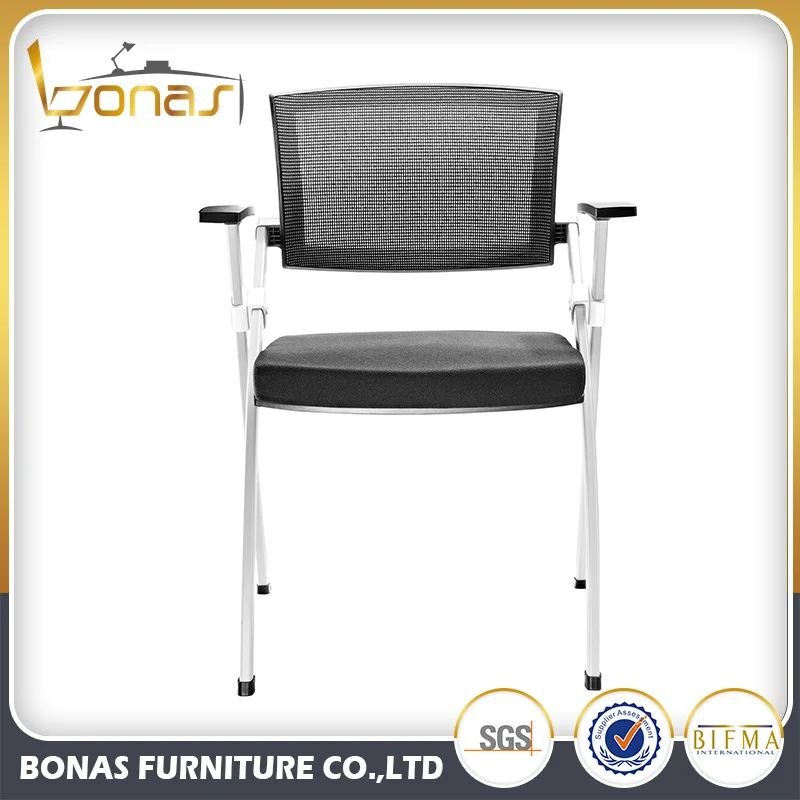 Cheap Training Chairs with Tables Attached Mesh Folding Chair with Wheels