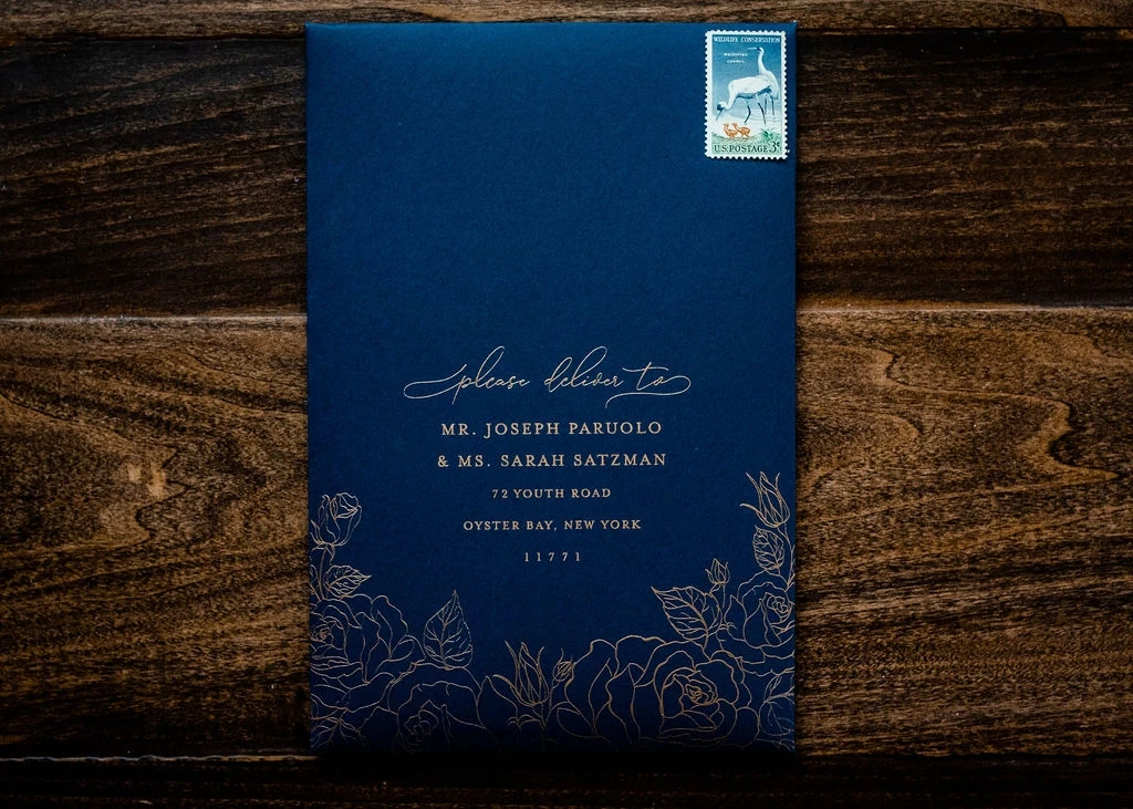 Personalized Wedding Card Suite Custom Acrylic Floral Wedding Invitation Card with Gold Foil