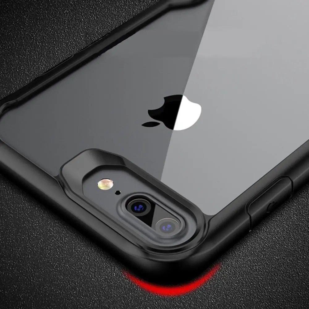 Clear Phone Back Cover for iPhone 6 6S 7 8 Plus Case Ultrathin Shockproof Hybrid TPU PC Wholesale