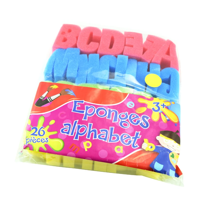 Natural Expanding Letter Shape Cellulose Sponge Baby Product Educational Toys for Kids