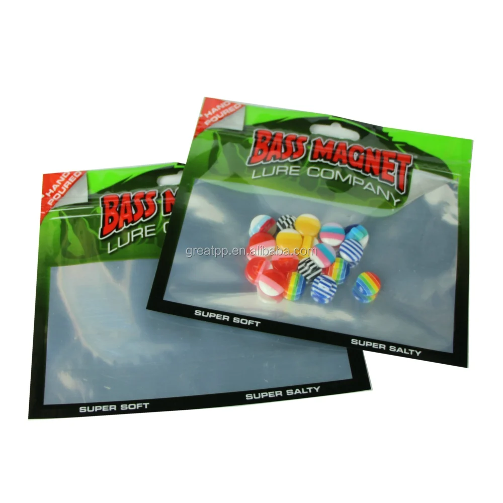 Custom Printed High Barrier Resealable Mylar Plastic Fishing Worm Bags With Zip - Buy Fishing ...
