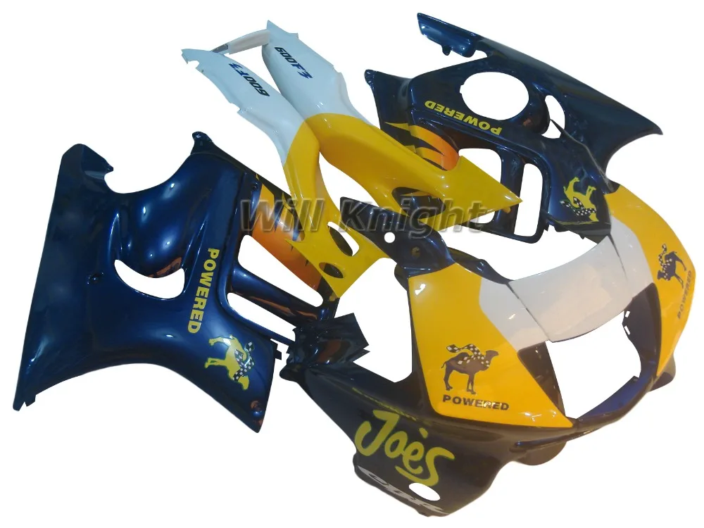 Новинка 100%, подходящие для литья под давлением Обтекатели для HONDA CBR 600 F3 97 98, желто-фиолетовые