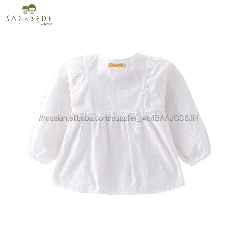 Sambede последние 1-6years милые девушки пастырской рубашка детская одежда для весны SM7Q30512