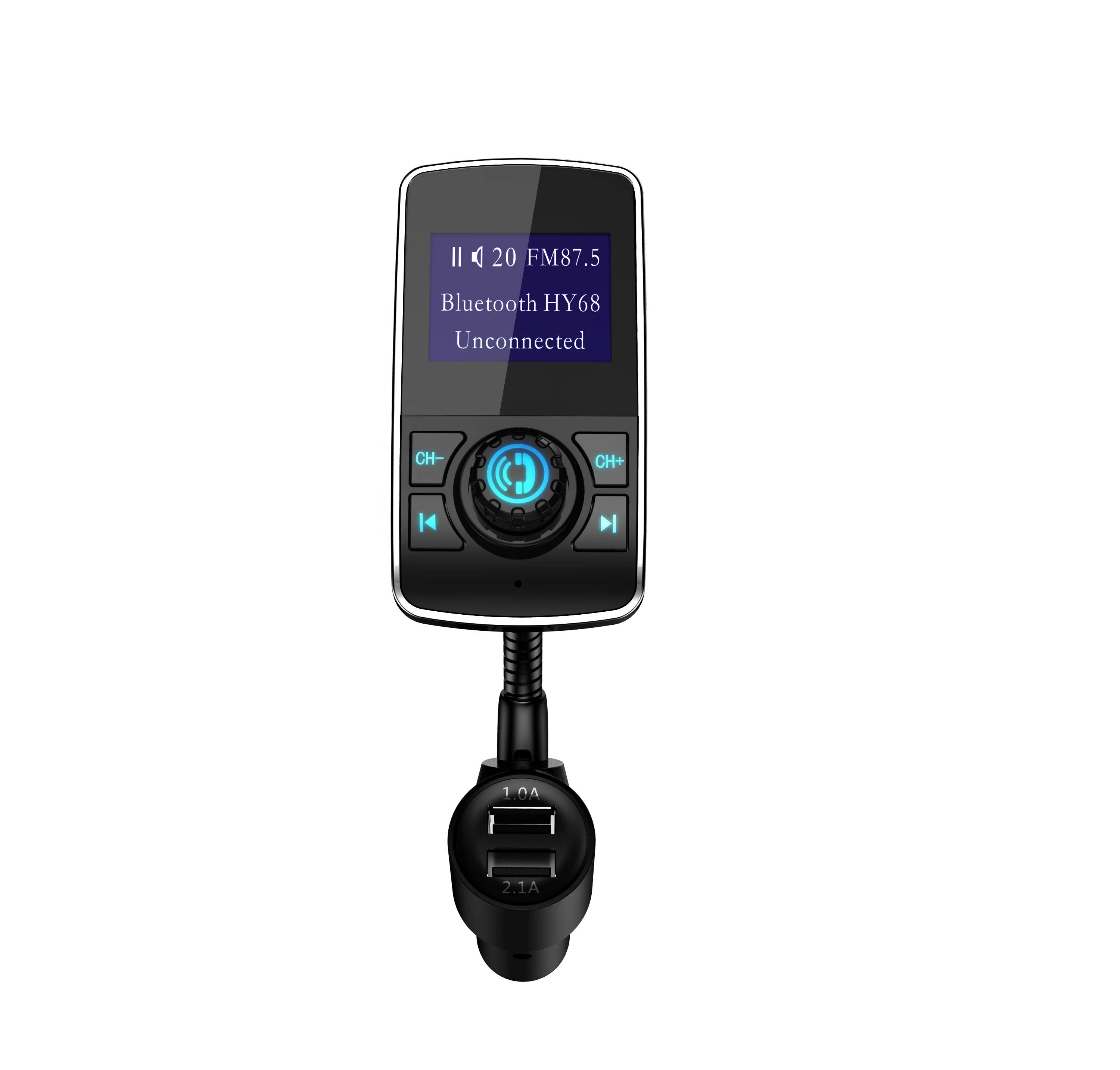 HY68 大画面車載Bluetooth FMトランスミッター Aux TFカード USB 