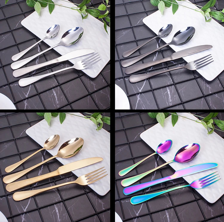 Reusable Restaurant Stainless Steel Bulk Gold Pvd Coating Cutlery