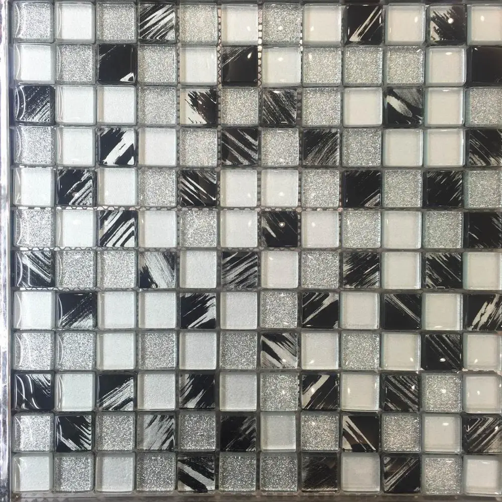 モダンな23x23mmモザイクミラー表面タイル、正方形ガラスクリスタル 