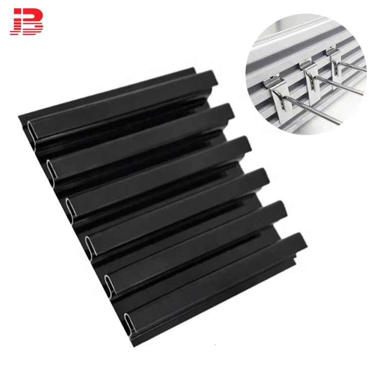 Black / white decorative single-sided slat wall shelf aluminum slatwall display panels