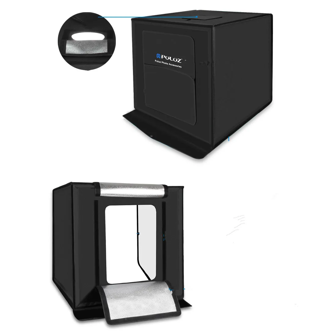 Puluz 60CM Portátil Plegable Mini Caja de luz fotografía de estudio equipo enchufe de la UE