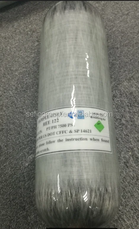 Composite Cylinder Tank Oxygen Respirator with Valve 3litre 6.8litre 9litre High Pressure Carbon Fiber Carbon Fiber/ Aluminum