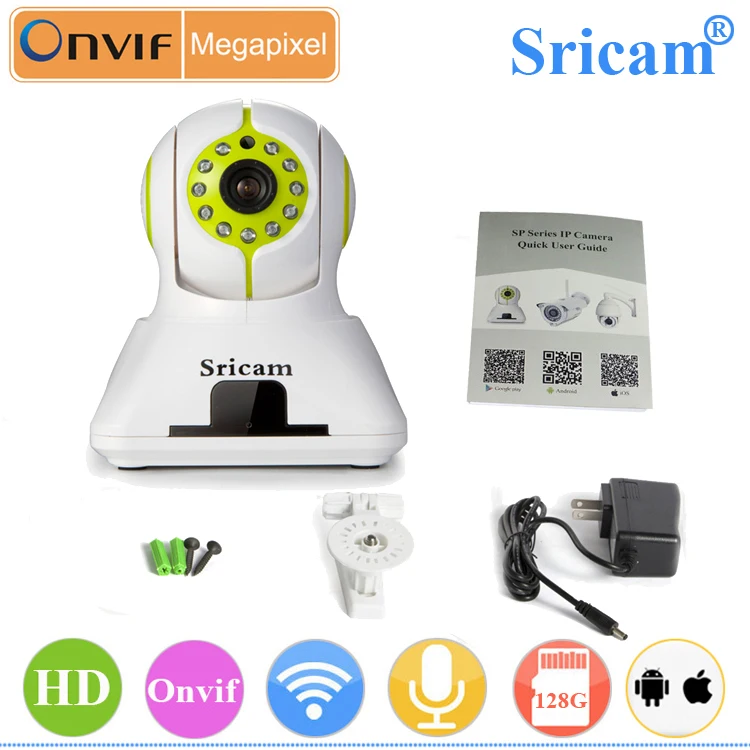 
Sricam SP006 P2P 128 г запись главная безопасность IP камера с сигнализация беспроводной дым, пир wi-fi IP камера 