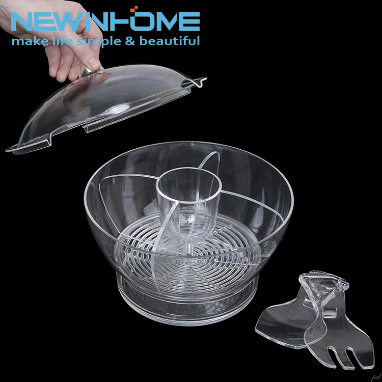 Serving Bowl Set Custom Chilled Ice Plastic Salad Bowl With Lid